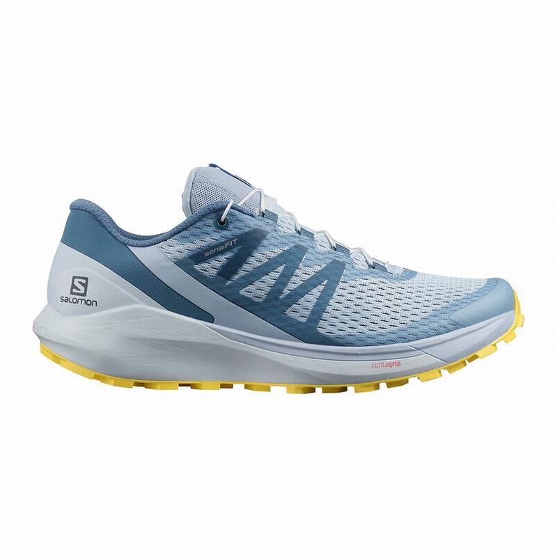 Salomon Israel SENSE RIDE 4 - Womens Trail Running Shoes - Blue/Lemon (MBPJ-59372)